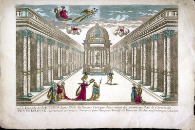 The temple of Bacchus. Illustration for act I of the opera La venere gelosa (Venus jealous) by Francesco Sacrati. Decor by Jacopo Torelli by Family Aveline