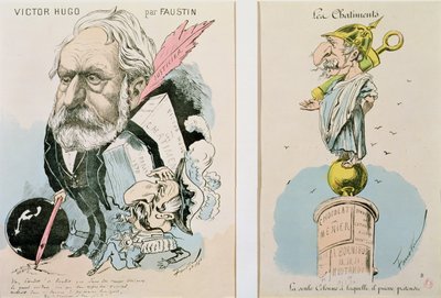 Caricatures of Victor Hugo and Napoleon III, 1870 by Faustin