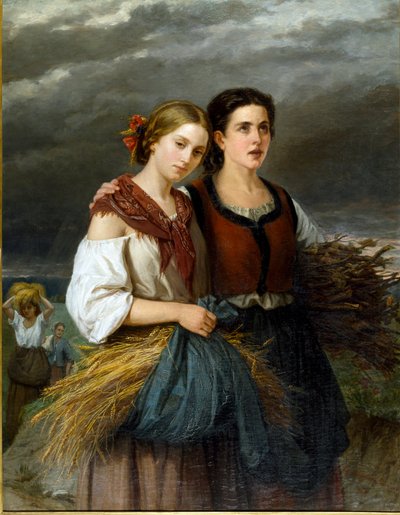 The Return from the Fields by Federica Giuliano Gervasoni (1838-1915) 1863 by Federica Giuseppina Gervasoni Giuliano