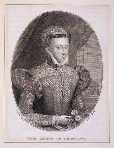 Mary Queen of Scots (1542-87) (engraved by George Vertue) by Federico (after) Zuccaro
