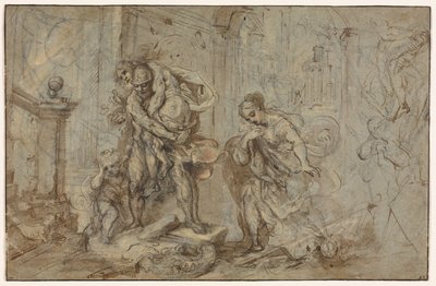 Aeneas Saving Anchises at the Fall of Troy by Federico Barocci