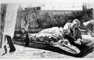 Carthusian or At the Charterhouse of Pavia by Federico Faruffini