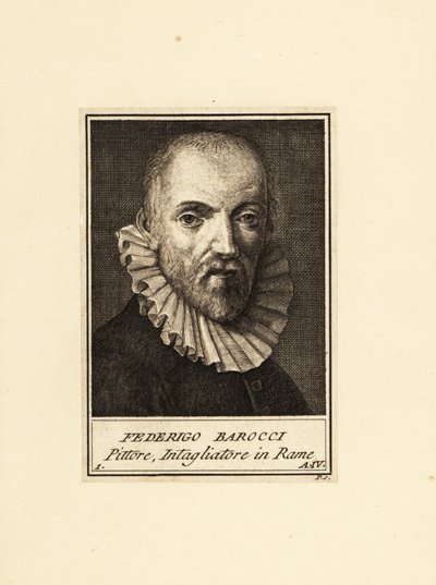 Portrait of Federico Barocci, Italian Renaissance Painter and Printmaker by Federico Fiori (after) Barocci or Baroccio