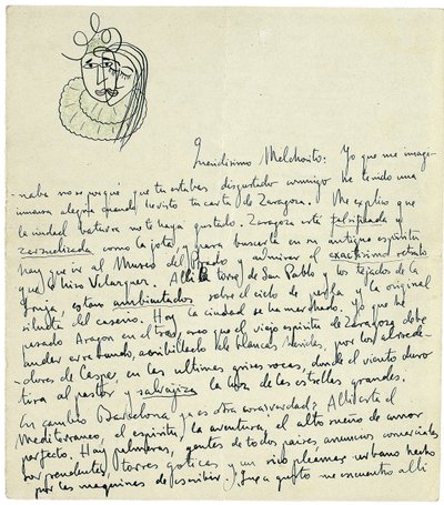 Autograph Letter to Melchor Fernandez Alamgro, Granada by Federico Garcia Lorca