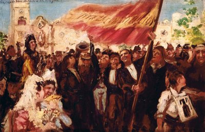 Plaza San Antonio de Cadiz on the Day of the Oath of the Constitution of 1812 by Federico Godoy y Castro