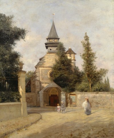 Children Outside Church, by Federico Rossano (1835-1912) by Federico Rossano