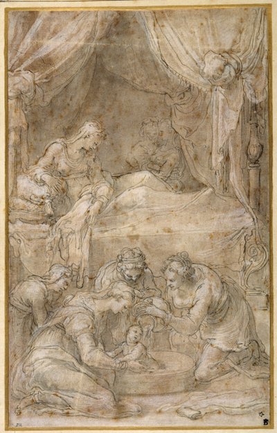 The Birth of the Virgin (after Taddeo Zuccaro) by Federico Zuccaro
