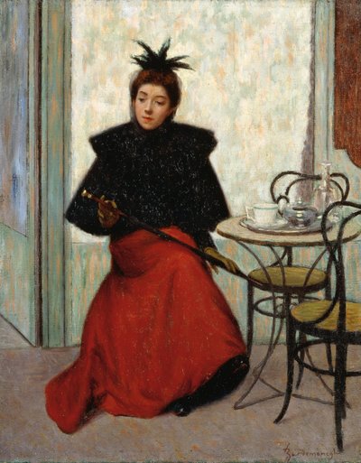 At cafe, by Federico Zandomeneghi by Federigo Zandomeneghi