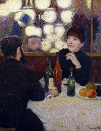 At the Cafe de la Nouvelle Athenes (Portrait of Suzanne Valadon) by Federigo Zandomeneghi