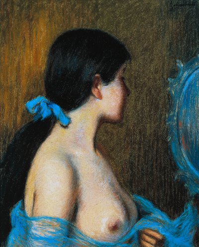 Young Woman at Mirror by Federigo Zandomeneghi