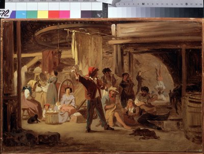 Behind the Circus Scene by Fedor Andreevich Bronnikov
