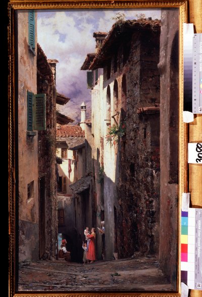 Street Scene in Bellagio, Italy by Fedor Andreevich Bronnikov