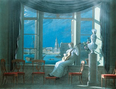 At the Window on a Moonlit Night by Fedor Petrovich Tolstoy