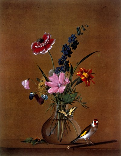 Bouquet of flowers with a butterfly by Fedor Petrovich Tolstoy