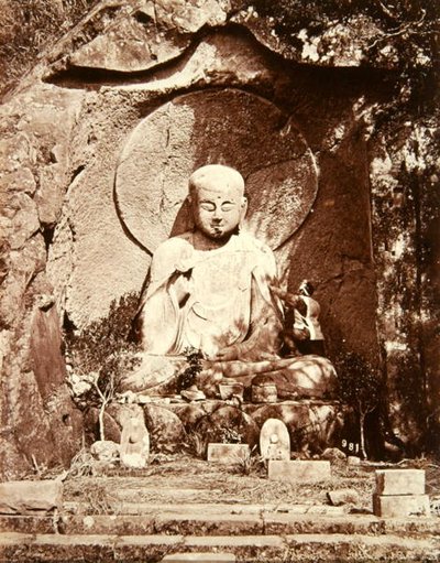 A Japanese Buddha statue by Felice Beato