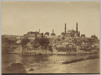 The Muchee Bhawan Fort and the Gomti River Taken from the Stone Bridge by Felice A. Beato