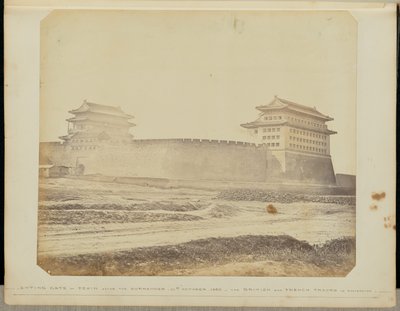 Anting Gate of Peking after the Surrender - 21st October 1860 - The British and French Troops in Possession by Felice Beato