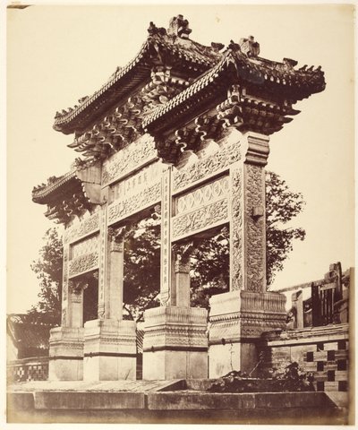 Arch in the Lama Temple Near Beijing, October, 1860 by Felice Beato