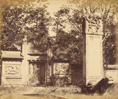 Carved Tomb of the Depot near Pekin, The Place Where the Guns and Ammunition Were Left When the Army Marched to Pekin, October 1860 by Felice Beato