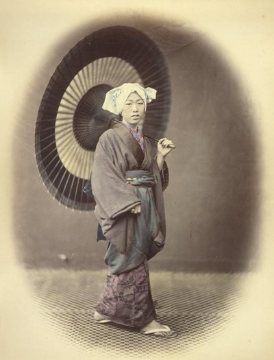 Country Girl in Outdoor or Traveling Costume by Felice Beato