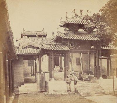 Entrance to the Five Genii Temple, Canton, April 1860 by Felice Beato