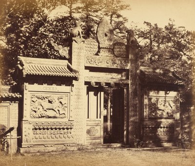 Exterior of the Tomb Depot, near Pekin, October 1860 by Felice Beato