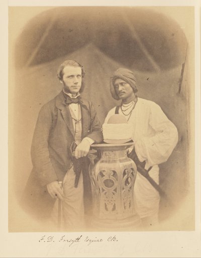 F.D. Forsyth, Esquire, C.B., and Indian Servant by Felice Beato