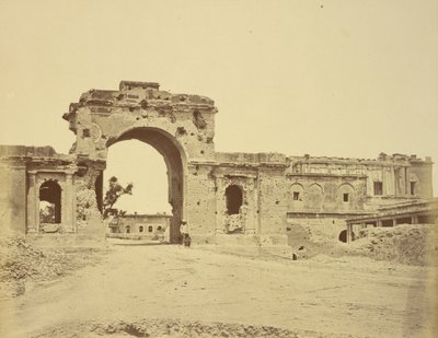 Gateway Leading into The Residency, Commonly the Bailee Guard Gate, Held by Lieutenant-Colonel R.H.M. Aitken, of the 13th Bengal Native by Felice Beato