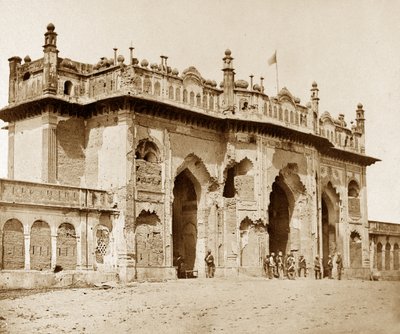 Heavily damaged entrance gateway to the Church of Imaumbarah by Felice Beato