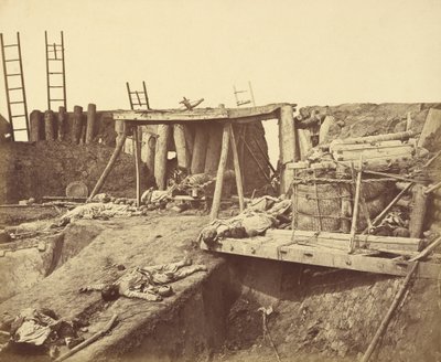 Interior of the Angle of Taku North Fort Immediately After Its Capture by Storm by Felice Beato