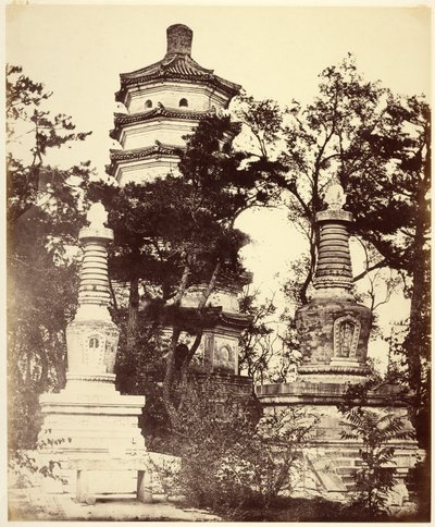 Pagoda up in the Hill, Summer Palace, Yuen-Ming-Yuen, Peking by Felice Beato