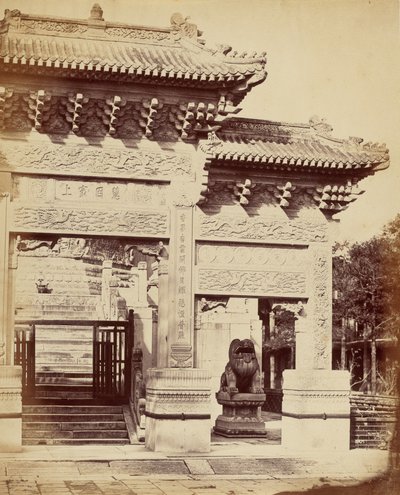 Part of the Entrance to the Lama Temple Near Peking, October 1860 by Felice Beato