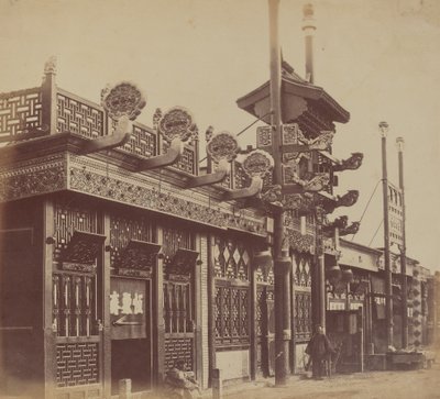 Shops and Street, Chinese City of Peking, October 1860 by Felice Beato