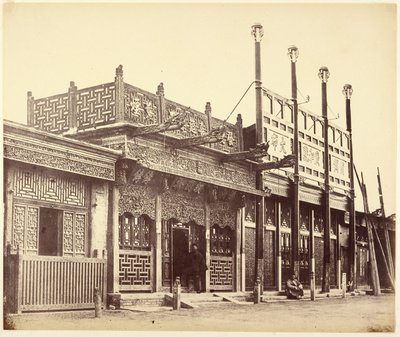 Street and Shops in the Tartar City at Peking by Felice Beato