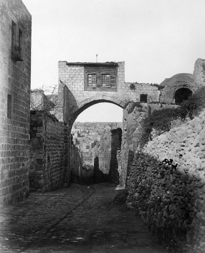 The Ecce Homo Arch across the Via Dolorosa in Jerusalem by Felice Beato