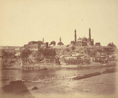 The Muchee Bhawan Fort and the Gomti River Taken from the Stone Bridge by Felice Beato
