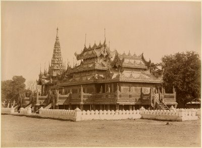 The Nan-U Human-Se, Shwe-Kyaung in the Palace of Mandalay, Burma, late 19th century by Felice Beato