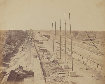 Top of the Wall From Anting Gate, Pekin, Taken Possession by English and French Troops, October 1860 by Felice Beato