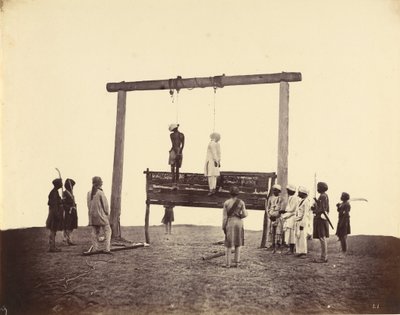 Two Sepoys of the 31st Native Infantry, Who Were Hanged at Lucknow, 1857 by Felice Beato