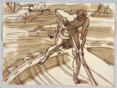 A Boatman after The Victory of Leo IV over the Saracens, after Raphael by Felice Giani