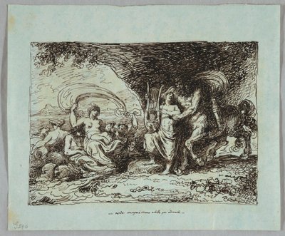 Achilles Taught by Centaur Chiron How to Play Lyre by Felice Giani