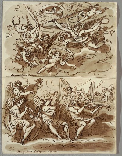 Angels Bearing Symbols of Martyrdom, Study after Domenichino by Felice Giani