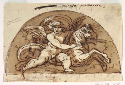 Ares, Lunette for Ceiling, Sala Ottagonale, Palazzo Milzetti, Faenza by Felice Giani