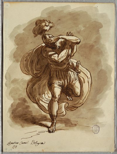 Blinded Soldier (Detail) from the Conversion of St. Paul, Study after Agostino Carracci by Felice Giani