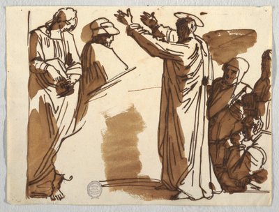 Cartoons of Death of Ananias and St. Paul, after Raphael by Felice Giani