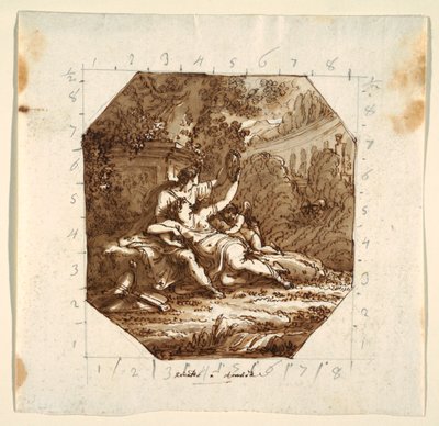 Ceiling Design with Rinaldo and Armida, Palazzo Milzetti, Faenza by Felice Giani