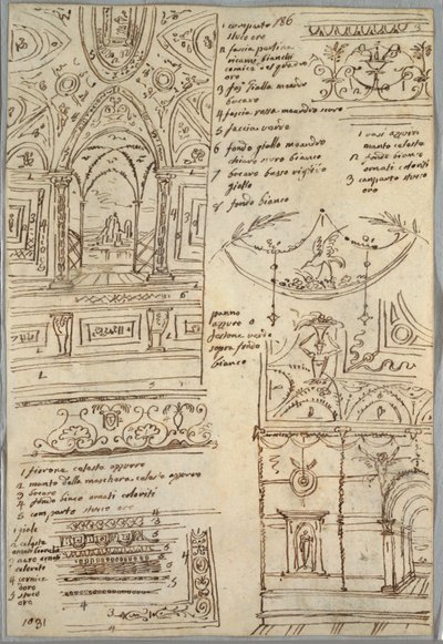 Decorative Studies; Verso: Anatomical Studies by Felice Giani