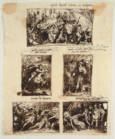 Design for Various Decorations including Coriolanus at the Walls of Rome by Felice Giani