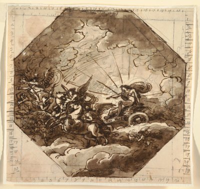 Apollo in his Chariot with Aurora, Sala Ottogonale, Palazzo Milzetti, Faenza, 1804–05 by Felice Giani