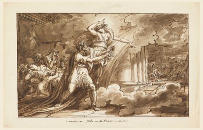 Iris Encourages Priam to Beg the Body of Hector from Achilles, 1810-20 by Felice Giani